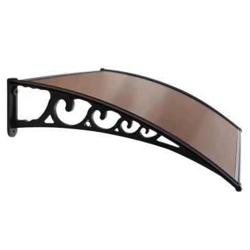 Polycarbonate Window Door Awning Canopy Brown With Black Bracket 40 Inch X 40 Inch